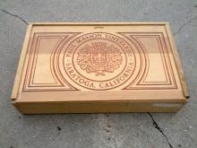 paul masson vineyards saratoga california wooden crate wine bottle shipping box