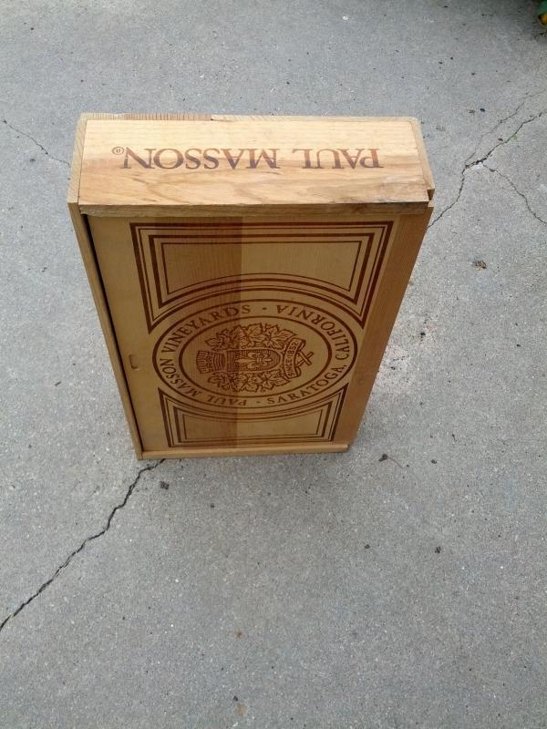 paul masson vineyards saratoga california wooden crate wine bottle shipping box