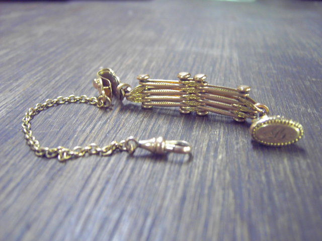 WATCH FOB CHAIN LAPEL POCKET MONOGRAMED JEWELRY