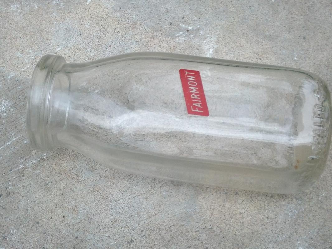 FAIRMONT DAIRY CREAM BOTTLE SMALL GLASS MILK JUG