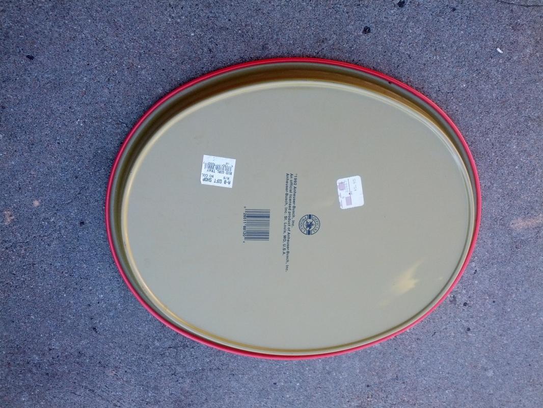 ANHEUSER BUSCH BUDWEISER BEER BEVERAGE SERVING TRAY BEAUTIFUL VICTORIAN GIRL PAINTED STEEL PLATTER