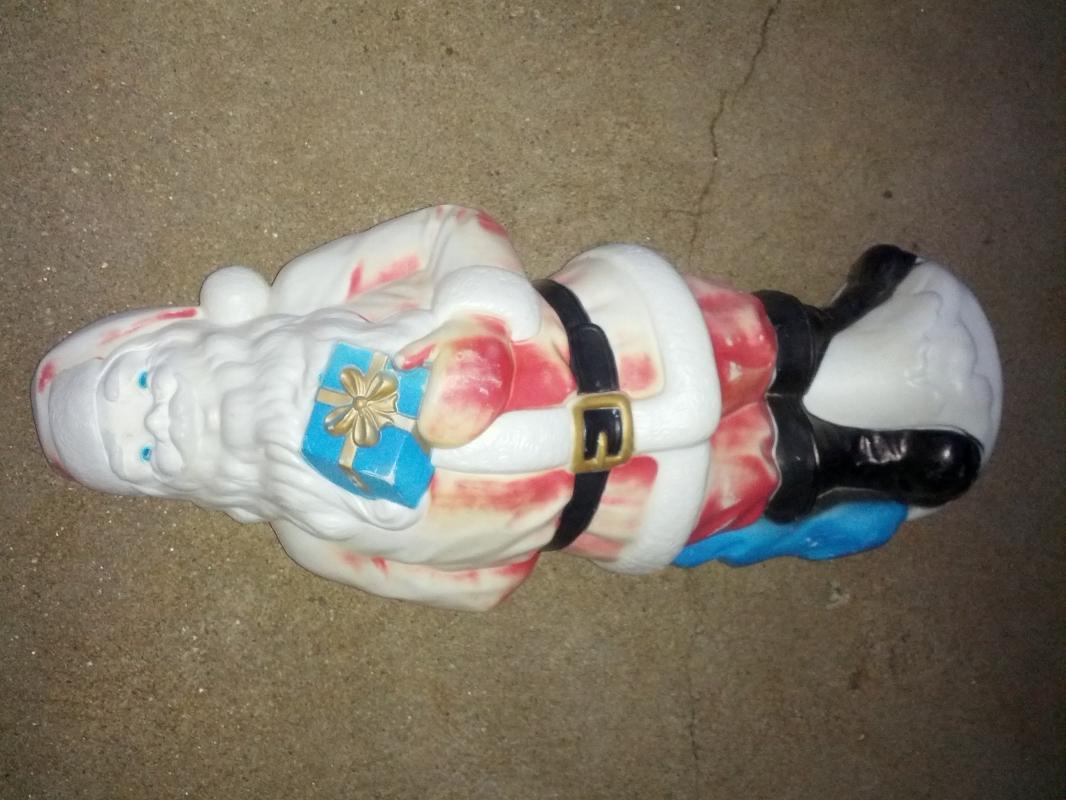 santa claus christmas holiday lawn porch decoration yard ornament empire plastics usa made st nick statue 1971 date