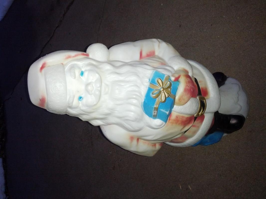 santa claus christmas holiday lawn porch decoration yard ornament empire plastics usa made st nick statue 1971 date