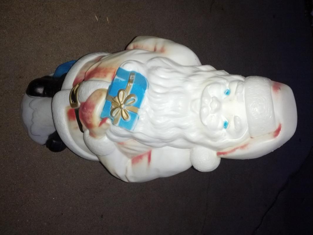 santa claus christmas holiday lawn porch decoration yard ornament empire plastics usa made st nick statue 1971 date