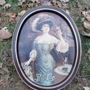 PEPSI COLA VICTORIAN LADY SOFT DRINK ADVERTISING TRAY PAINTED STEEL SERVING PLATTER