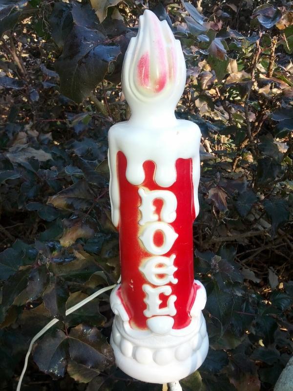 noel decorative chistmas candle window light holiday lamp decoration empire plastics usa 1970
