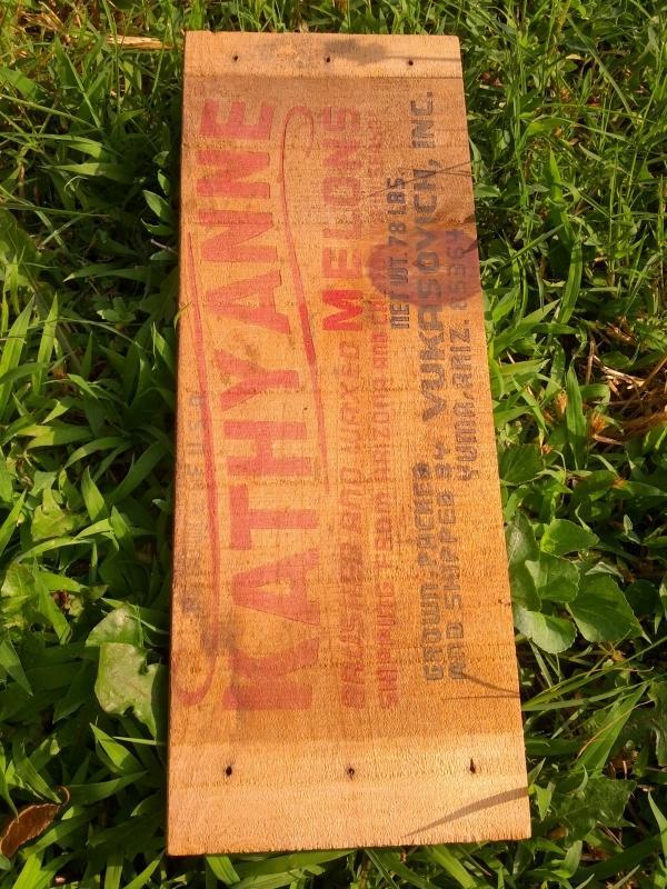 KATHY ANNE MELON CRATE BOARD YUMA ARIZONA VUKASOVICK ADVERTISING WALL DECORATION