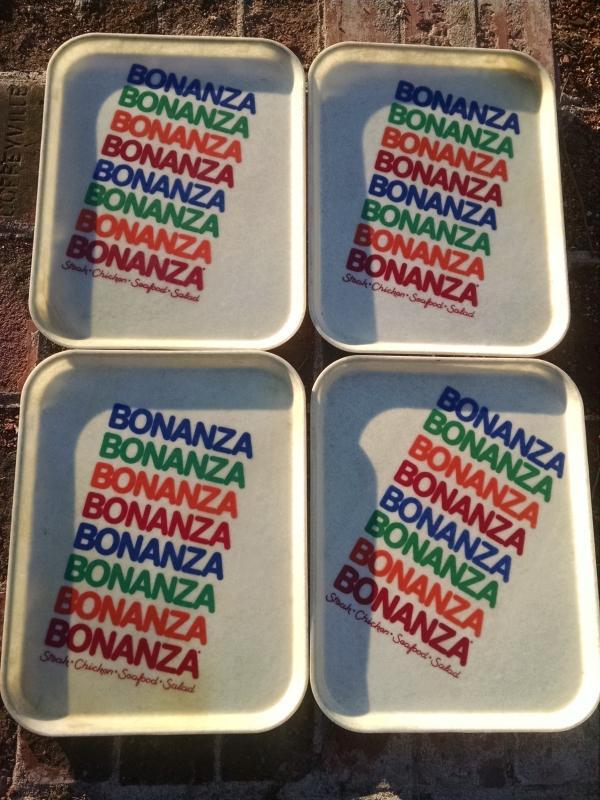 BONANZA STEAKHOUSE FIBERGLASS TRAY FOOD SERVICE BEVERAGE SERVER RETRO ERA LUNCHROOM UTENSIL RESTAURANT WARE
