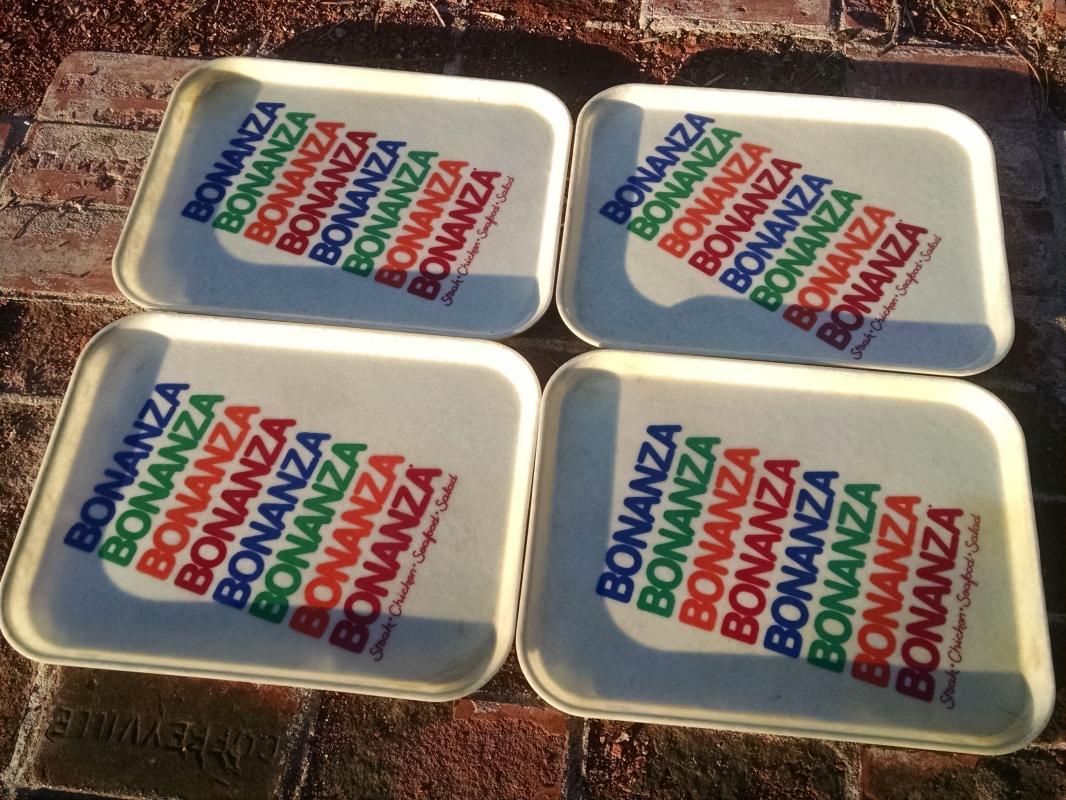 BONANZA STEAKHOUSE FIBERGLASS TRAY FOOD SERVICE BEVERAGE SERVER RETRO ERA LUNCHROOM UTENSIL RESTAURANT WARE