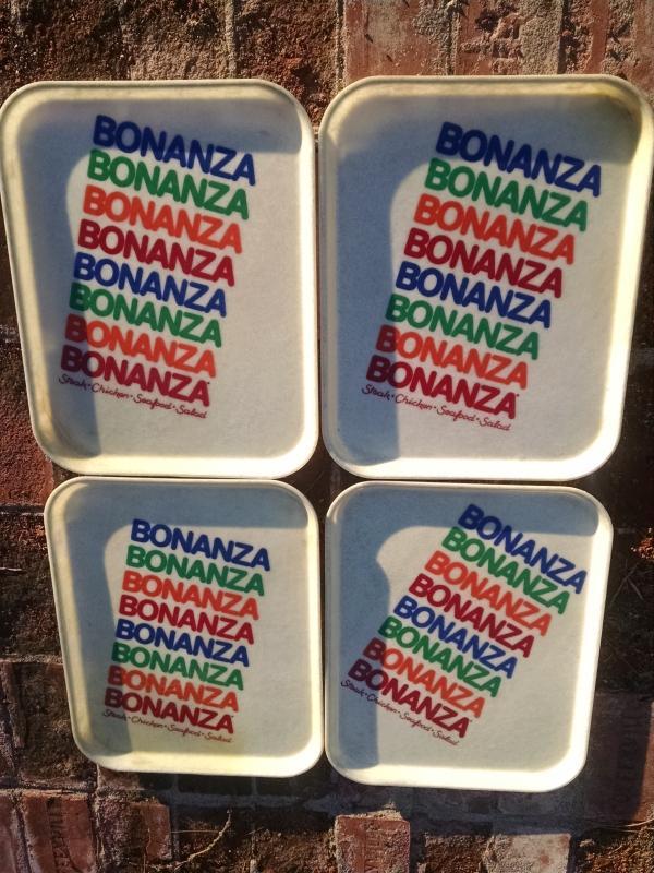BONANZA STEAKHOUSE FIBERGLASS TRAY FOOD SERVICE BEVERAGE SERVER RETRO ERA LUNCHROOM UTENSIL RESTAURANT WARE