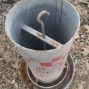 RALSTON PURINA CHICKEN BIRD FEEDER SEED TUBE GALVANIZED STEEL FEED TROUGH FARM POULTRY TOOL