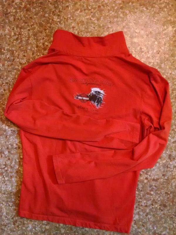 harley davidson motorcycles pharr texas rio grande valley shop shirt long sleeve zip blouse ladies garment orange tone apparel top