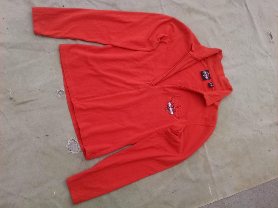 harley davidson motorcycles pharr texas rio grande valley shop shirt long sleeve zip blouse ladies garment orange tone apparel top