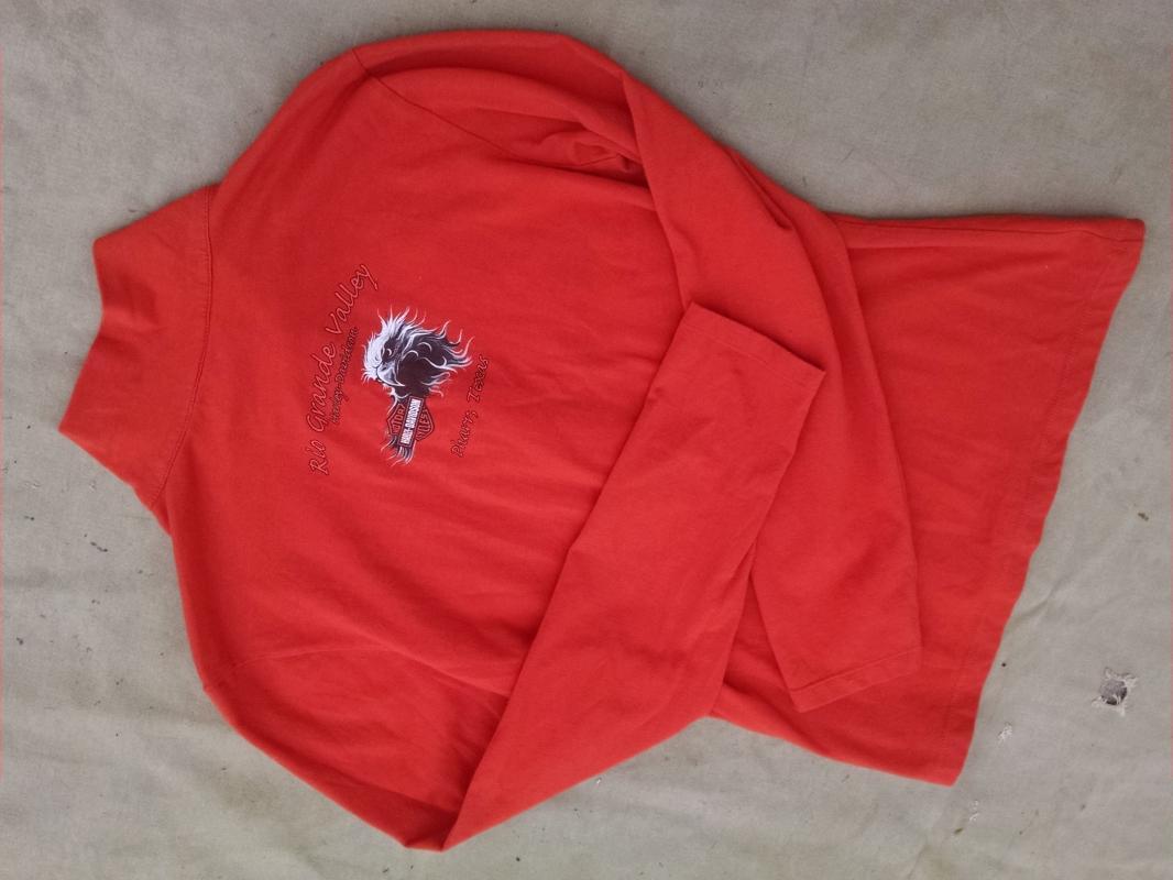 harley davidson motorcycles pharr texas rio grande valley shop shirt long sleeve zip blouse ladies garment orange tone apparel top