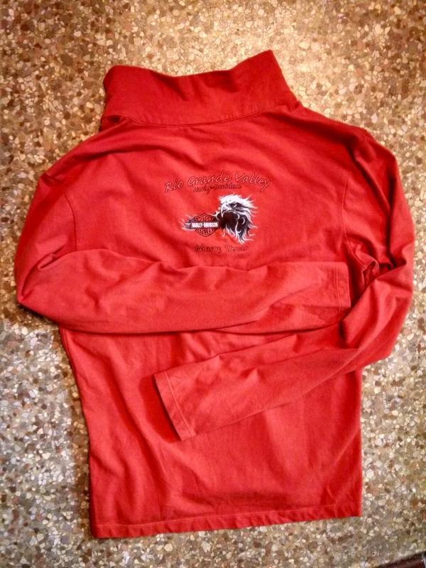 harley davidson motorcycles pharr texas rio grande valley shop shirt long sleeve zip blouse ladies garment orange tone apparel top