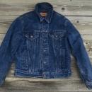 Levi Strauss Denim Jean Jacket Cotton Flannel Lined Light Weight Coat Size Medium Ladies Fashion Garment Apparel