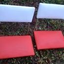 orange white vinyl stadium bleacher seat athletic event portable chair retro bench