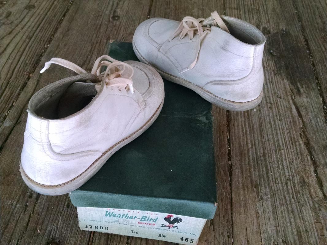 weather bird leather toddler child shoes lace up baby footwear saint louis missouri peters international cardboard advertising box