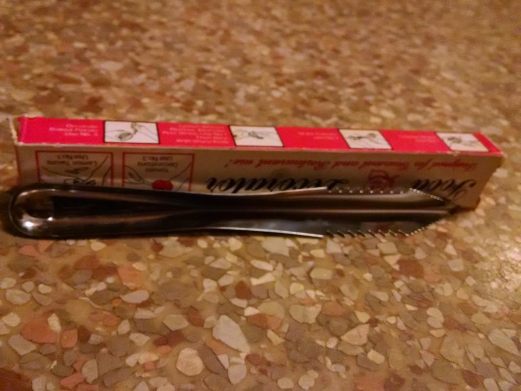 food decorator chef utensil stainless steel kitchen tool vegetable knife 1960's original store box