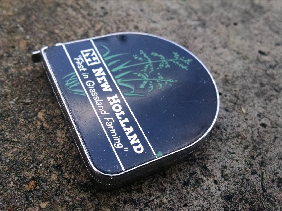 New Holland Farm Machinery Tape Measure Lufkin USA Measuring Tool Ranch Equipment Advertising 1970's Customer Gift