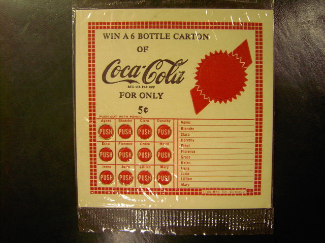 COKE COCA COLA SODA POP PUNCH CARD GAME