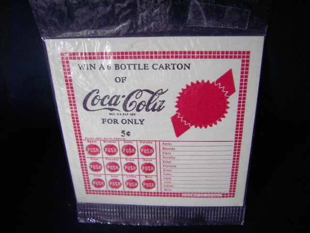 COKE COCA COLA SODA POP PUNCH CARD GAME