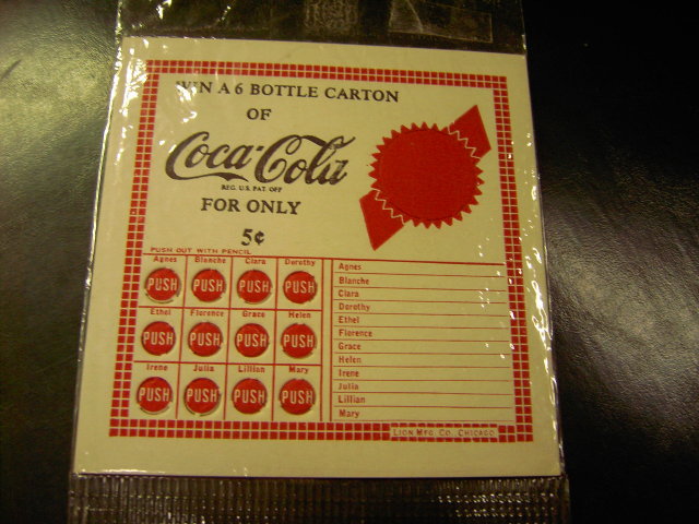 COKE COCA COLA SODA POP PUNCH CARD GAME