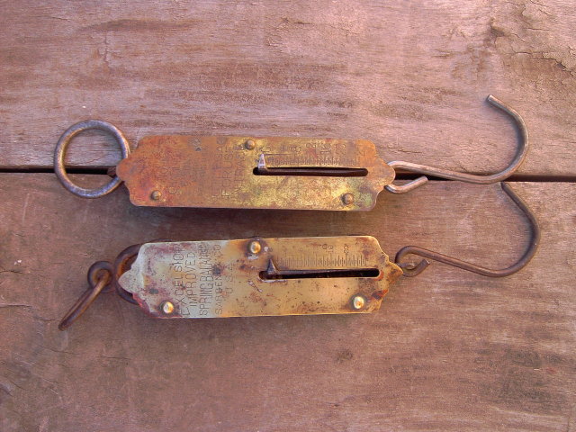 BRASS SCALE SPRING BALANCE WEIGHT MEASURE JOHN CHATILLON NEW YORK SARGENT USA