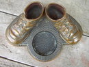 COPPER BRONZE BABY SHOE TRAY DESK ACCESSORY