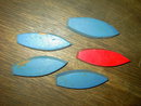 WOODEN BOAT RED BLUE PAINTED CHILDS TOY SHIP BARGE
