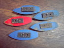 WOODEN BOAT RED BLUE PAINTED CHILDS TOY SHIP BARGE