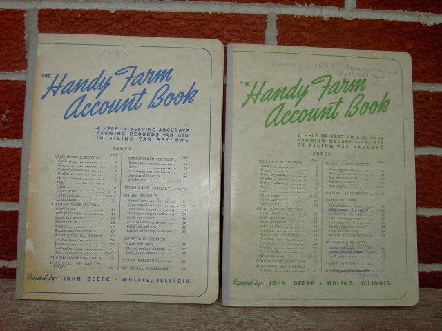 JOHN DEERE MOLINE ILLINOIS FARM ACCOUNT BOOK 1950'S LEDGER CALENDAR BOOKLETS