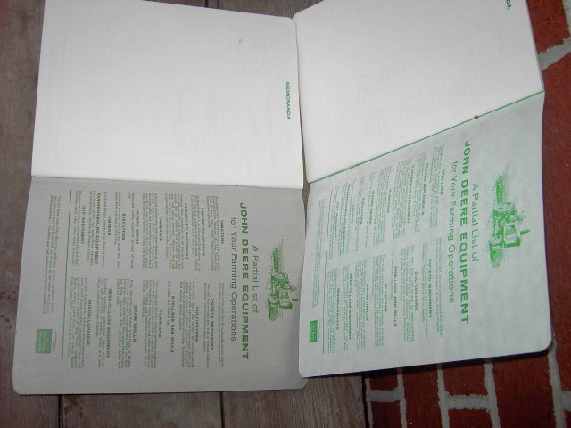 JOHN DEERE MOLINE ILLINOIS FARM ACCOUNT BOOK 1960S RANCH LEDGER BOOKLETS