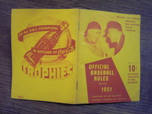 1951 OFFICIAL BASEBALL RULE BOOK COCA COLA COKE BOTTLE ADVERTISEMENT AMERICAN NATIONAL LEAGUE SCHEDULES