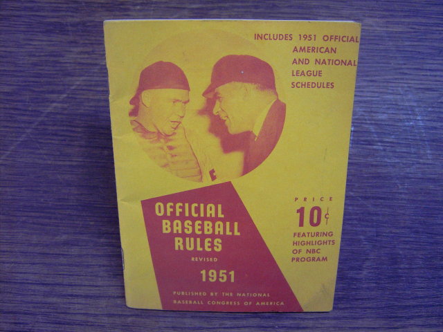 1951 OFFICIAL BASEBALL RULE BOOK COCA COLA COKE BOTTLE ADVERTISEMENT AMERICAN NATIONAL LEAGUE SCHEDULES