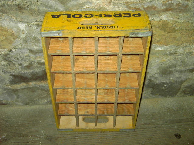 PEPSI COLA CRATE SODA POP TOTE CASE LINCOLN NEBRASKA TOWN STAMP