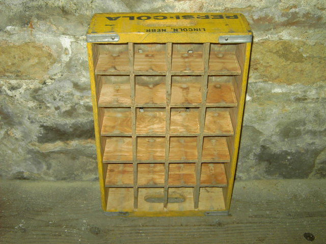 PEPSI COLA CRATE SODA POP TOTE CASE LINCOLN NEBRASKA TOWN STAMP