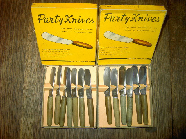 PARTY KNIVES HORS D'OUEVRES UTENSIL STAINLESS STEEL JAPAN ORIGINAL BOXES