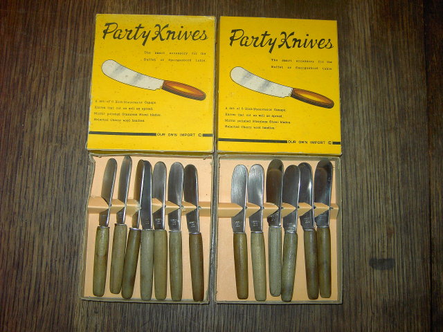 PARTY KNIVES HORS D'OUEVRES UTENSIL STAINLESS STEEL JAPAN ORIGINAL BOXES