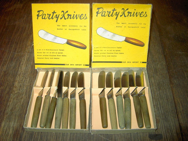 PARTY KNIVES HORS D'OUEVRES UTENSIL STAINLESS STEEL JAPAN ORIGINAL BOXES
