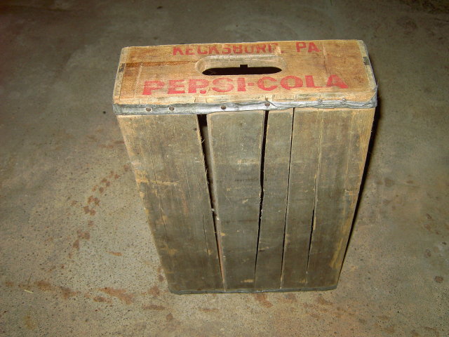 KECKSBURG PENNSYLVANIA PEPSI COLA CRATE SOFT DRINK SODA POP BOTTLE TOTE BOX WOODEN CARRIER CASE