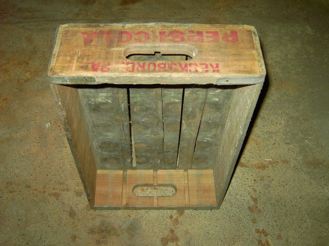 KECKSBURG PENNSYLVANIA PEPSI COLA CRATE SOFT DRINK SODA POP BOTTLE TOTE BOX WOODEN CARRIER CASE
