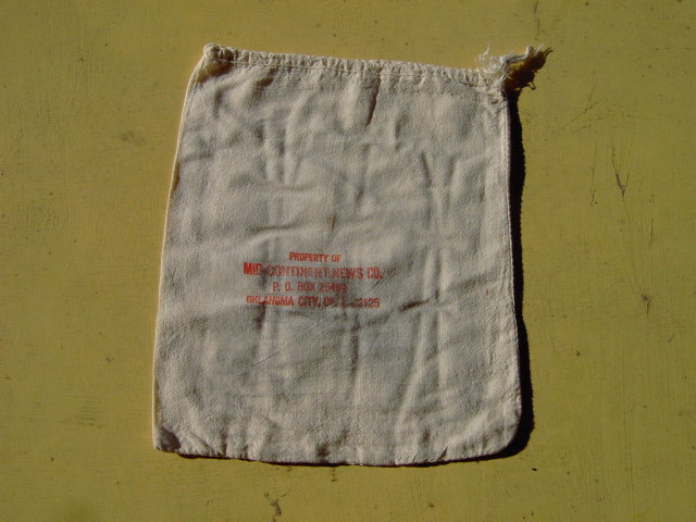 OKLAHOMA CITY MID CONTINENT NEWS BAG COTTON NEWSPAPER SACK