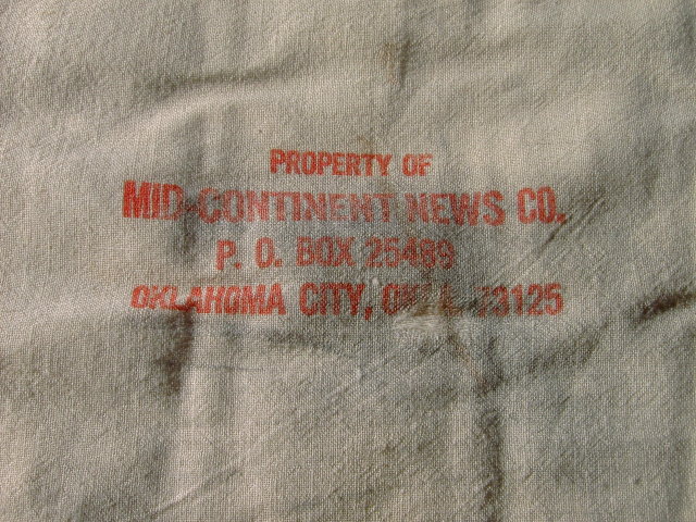 OKLAHOMA CITY MID CONTINENT NEWS BAG COTTON NEWSPAPER SACK