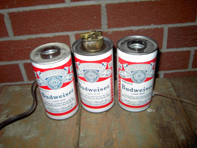 BUDWEISER BEER CAN LAMP LIGHT FIXTURE CIGARETTE LIGHTER