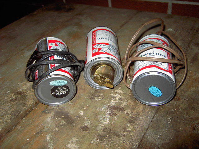 BUDWEISER BEER CAN LAMP LIGHT FIXTURE CIGARETTE LIGHTER