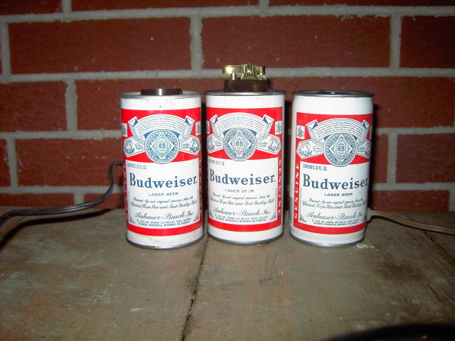 BUDWEISER BEER CAN LAMP LIGHT FIXTURE CIGARETTE LIGHTER