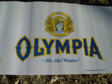 OLYMPIA WASHINGTON BEER BANNER ADVERTISING POSTER PAPER PABST MILWAUKEE WISCONSIN