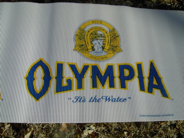 OLYMPIA WASHINGTON BEER BANNER ADVERTISING POSTER PAPER PABST MILWAUKEE WISCONSIN