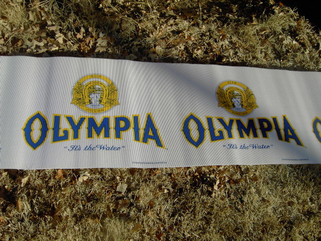 OLYMPIA WASHINGTON BEER BANNER ADVERTISING POSTER PAPER PABST MILWAUKEE WISCONSIN